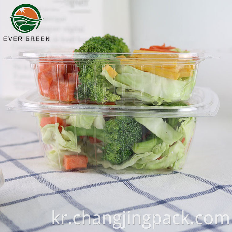 Eco-friendly Clear Plastic Salad Bowl PET Vegetables Box